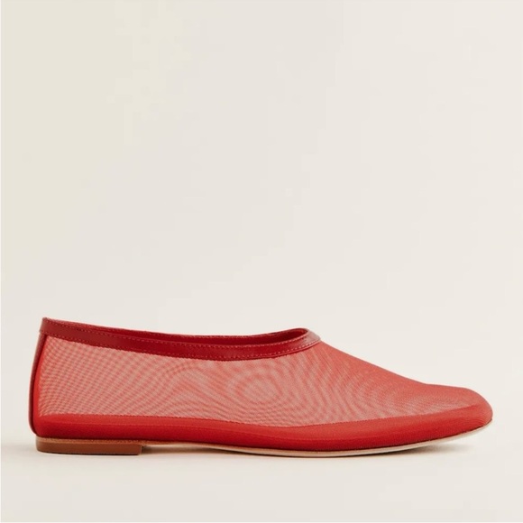NIB Reformation Britt Ballet Flats Red Mesh 7.5 - Picture 2 of 8